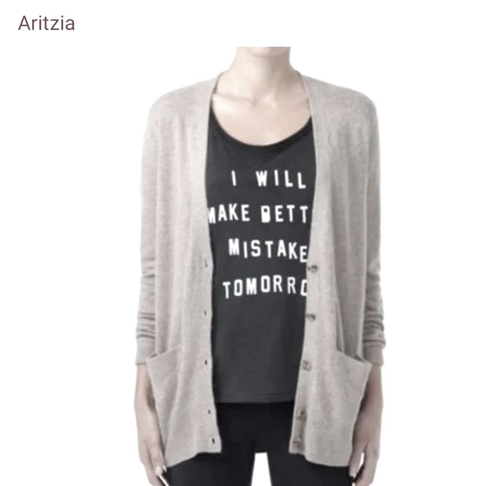 ARITZIA Talula cashmere blend cardigan grey xs oversized sweater